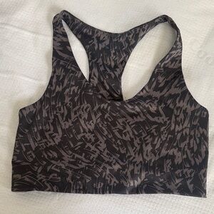 Zella Charcoal Patterned Sports Bra